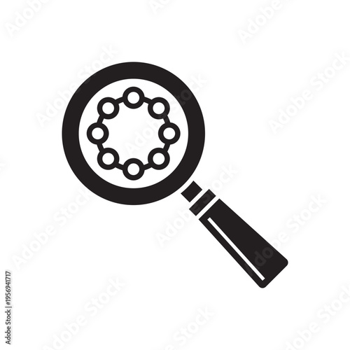 Nanotechnology magnifier icon. Outline nanotechnology magnifier icon for web design isolated on white background