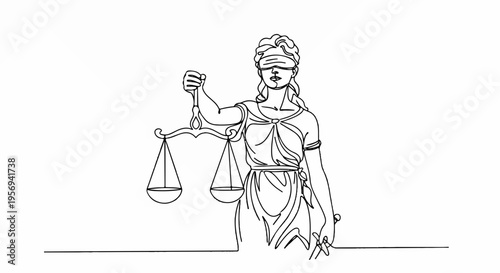 Vector illustration of Lady Justice holding scales
