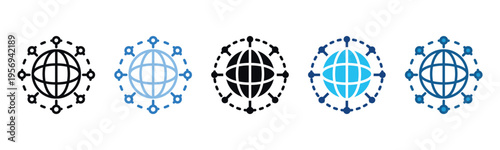 Network Icon Set Multiple Style Of