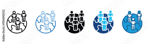 Population Icon Set Multiple Style Of