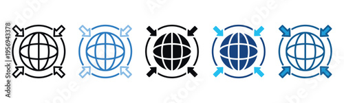 Global Integration Icon Set Multiple Style Of
