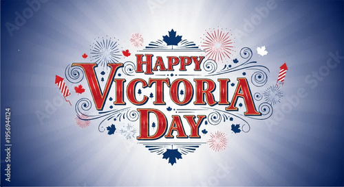 Happy Victoria Day greeting card vector illustration