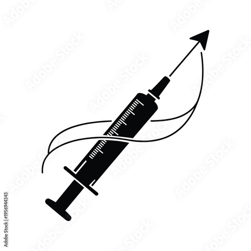 Medical Syringe Growth Arrow Healthcare Injection Progress Concept Vector Icon Illustration