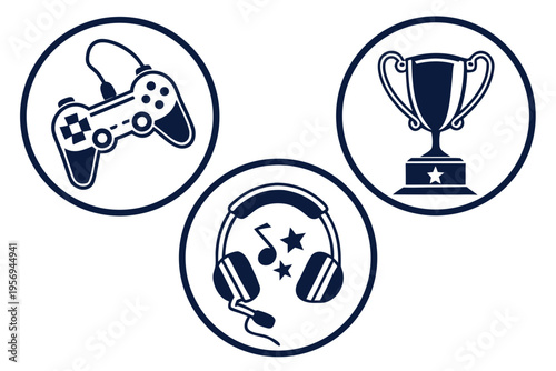 Gaming with controller, trophy, and gaming headset gaming controller gamer gaming community