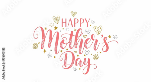 Happy Mother's Day greeting card vector illustration