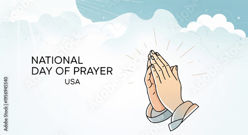 Vector illustration of praying hands for National Day of Prayer