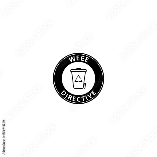 WEEE Directive Circular Icon for Electronic Waste and Eco Friendly Disposal