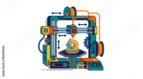 Three Dimensional Printer Machine Technology.