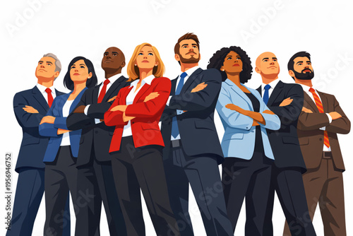 Confident professionals united in strength