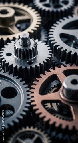 Intricate Gear Mechanism - A Detailed Close-Up.