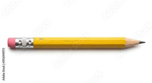 Yellow Pencil with Pink Eraser and Graphite Tip.