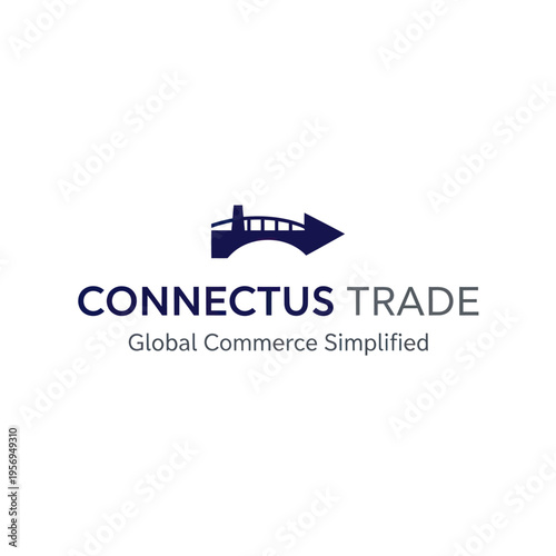 Connectus Trade Logo - Bridge Arrow Symbol for Global Commerce Simplification.