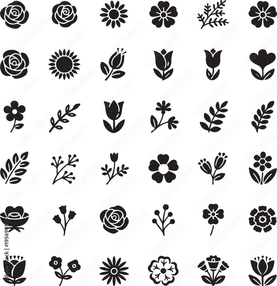 Obraz premium set of floral elements