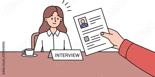Professional Recruiter Reviewing a Candidate's CV , Concept of Human Resources Management, Career Recruitment Process, Hiring Talent, and Employment Opportunity Vector Illustration