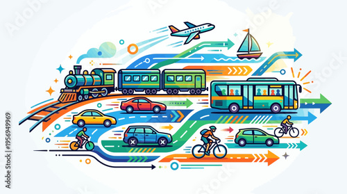 Vehicles on Various Modes of Transportation.