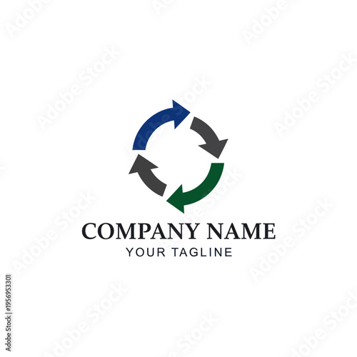 Circular Arrow Logo Design for Business and Sustainability.