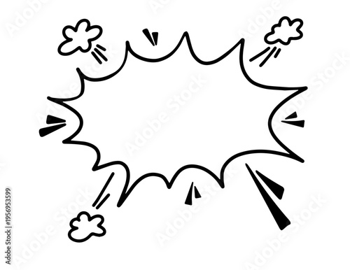 Star shaped comic explosion with bold outline for pop art, banners and labels