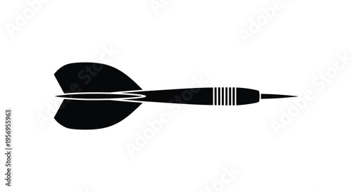 A black dart depicted in a striking minimalist silhouette