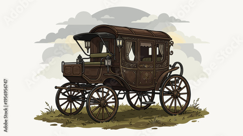 Vintage horse drawn carriage vehicle.