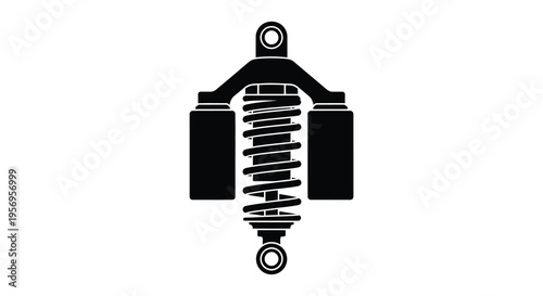 Detailed illustration of a vehicle shock absorber black silhouette
