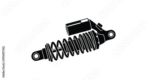 Black shock absorber design isolated on a white background silhouette