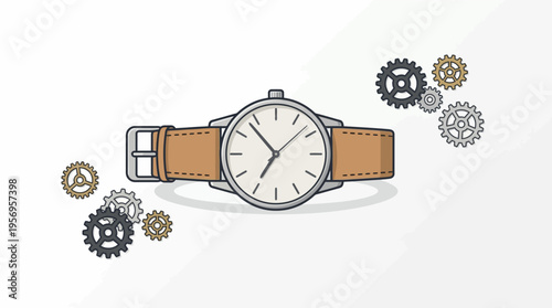 Watch with cryptocurrency symbols around it.