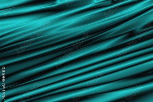 Teal Cyan Silk Flowing Waves Abstract Luxury Background