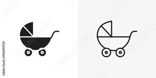 Baby carriage vectors icons pack for apps and Ui Ux desigs