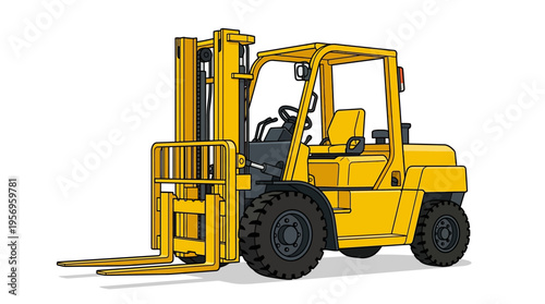 Yellow Forklift Truck Industrial Equipment.