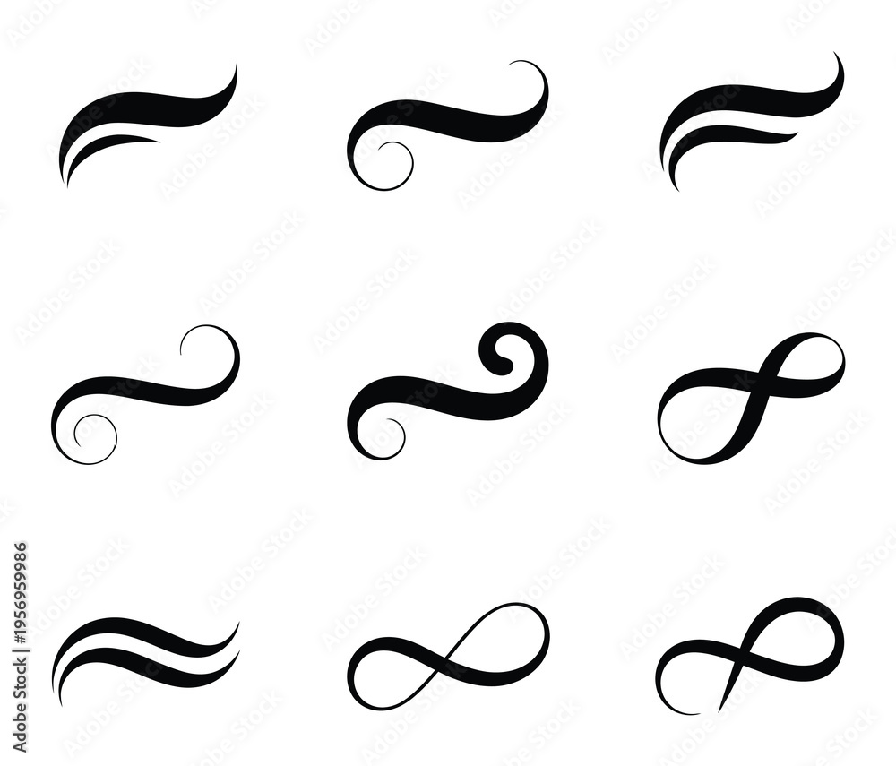 Fototapeta premium Swirl Vector Illustration with Infinity and Curl Elements