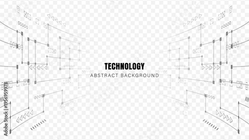 Abstract curve circuit futuristic digital technology concept background.