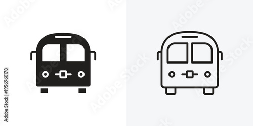 Bus vectors icons pack for apps and Ui Ux desigs