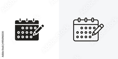 Calendar pen vectors icons pack for apps and Ui Ux desigs