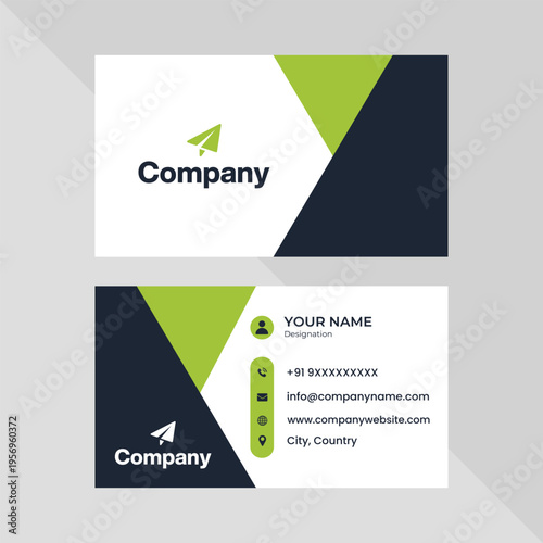 Corporate Identity Business Card: A modern business card design featuring a clean layout with graphic elements to represent corporate identity and professional branding