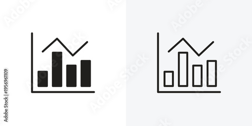 Chart histogram vectors icons pack for apps and Ui Ux desigs