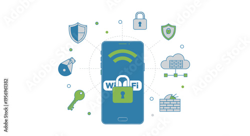 Secure Wi-Fi Connection on Smartphone with Security Icons