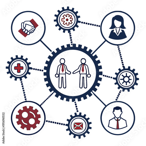 Telehealth services concept with gears and healthcare medical technology