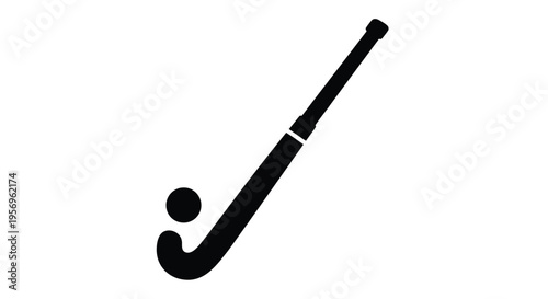 Black hockey stick and ball graphic design a striking silhouette