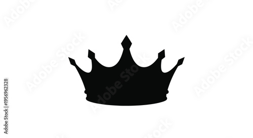 A striking black crown design is presented as a silhouette