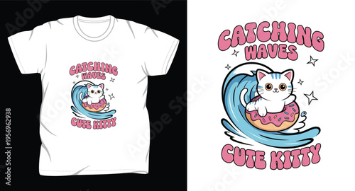 cat graphic vector art t-shirt design print template 