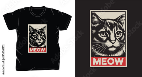 cat graphic vector art t-shirt design print template 