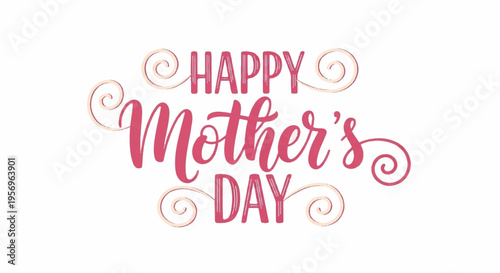 Happy Mother's Day pink typography vector