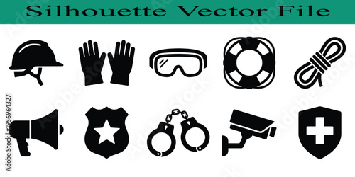 afety, security, icons, silhouettes 