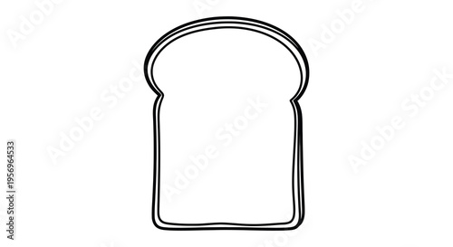 Simple line drawing of a slice of bread bold silhouette