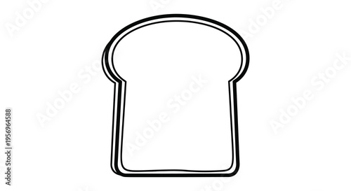 Simple black outline of a single slice of bread silhouette