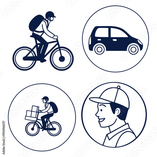 Delivery services with bicycle rider and car transportation