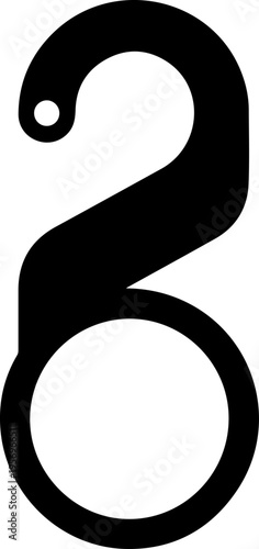 Vector number 3, black digit icon