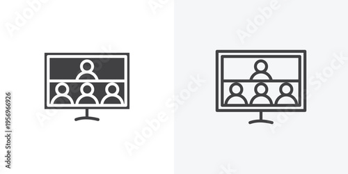 Webinar icon vector sign symbol isolated on white. Stroke and clipart style