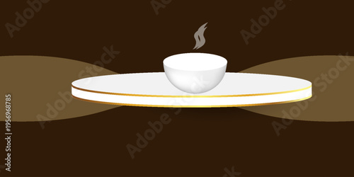 Background of coffee-themed drawings. The color image is drawn on a graphic tablet in the Adobe Illustrator program. The drawing is intended for printing.