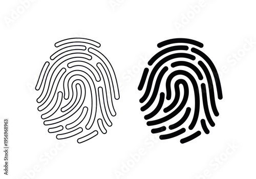 Two fingerprints are shown side by side in black and white illustration